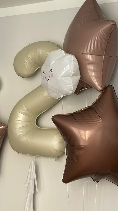 Фотография покупателя товара Шар воздушный фольгированный 30" «Звезда», мистик латте - Фото 1