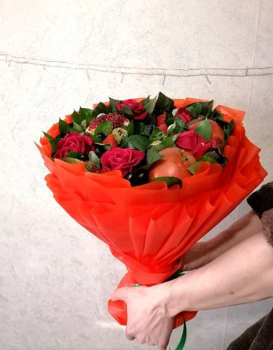 Фотография покупателя товара Пленка для цветов, матовая, красный, 0,58 х 10 м - Фото 1
