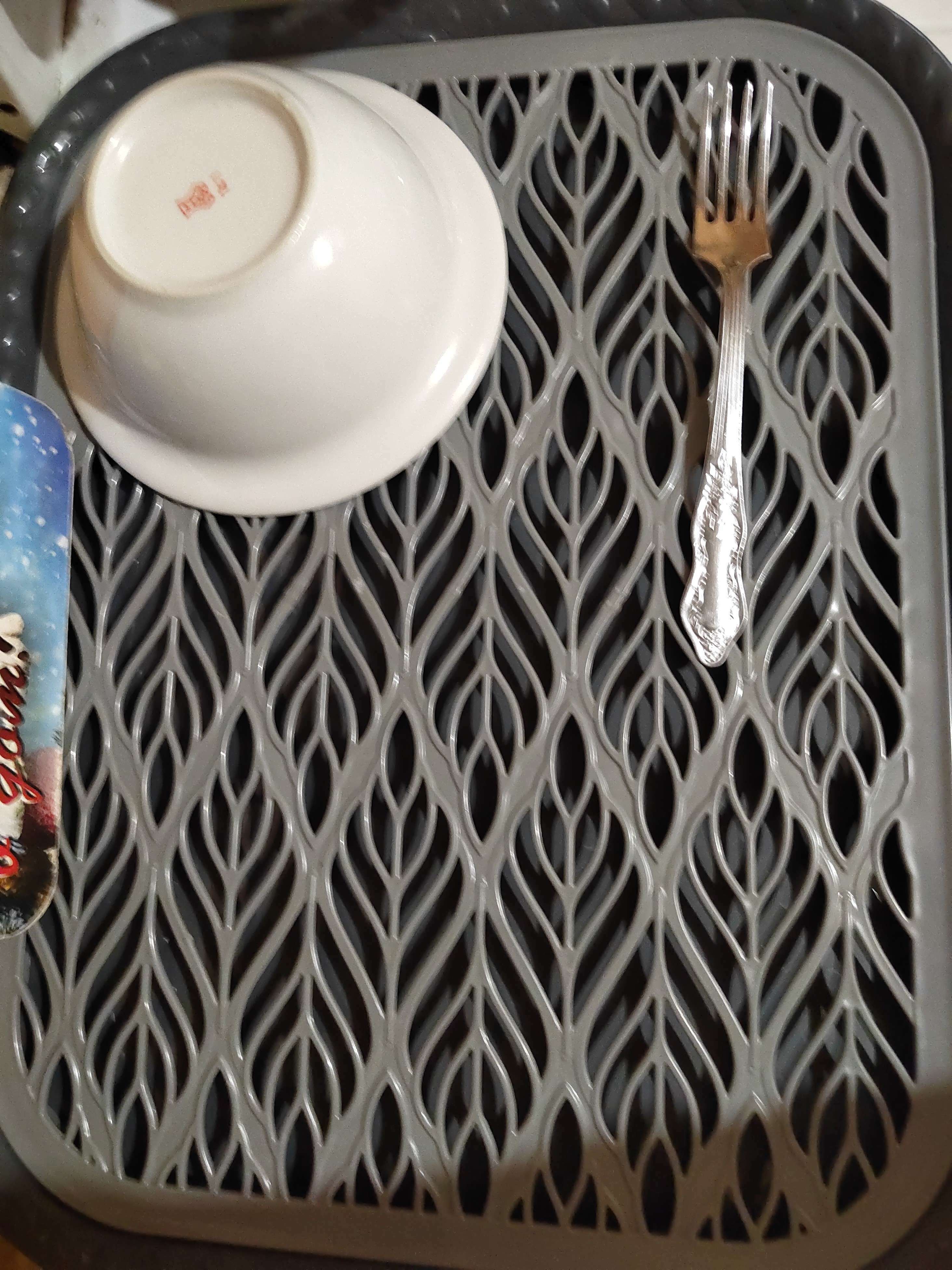 Фотография покупателя товара Поднос с вкладышем для сушки посуды «Колос», 45,5×36 см, цвет МИКС - Фото 3