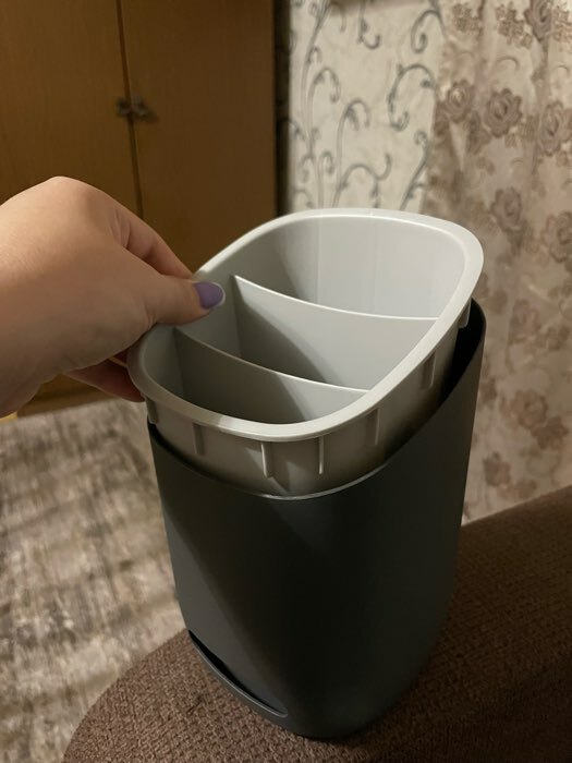 Фотография покупателя товара Подставка для столовых приборов IDEA «ИЗЛИ», 25×14.5×19 см, пластик, графитовая - Фото 9