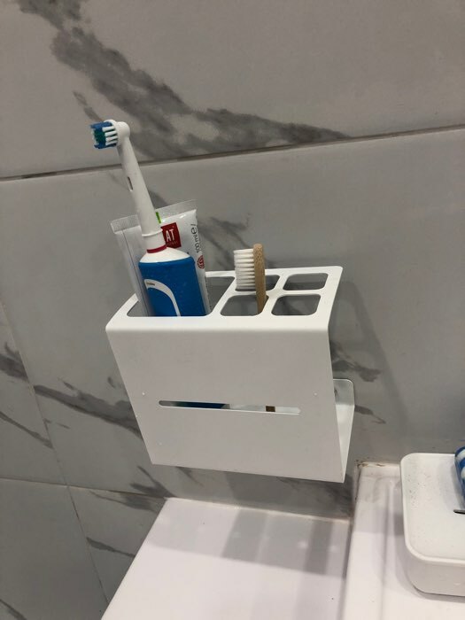 Фотография покупателя товара Держатель для зубных щёток «Лофт Арт», 13×7,5 см, цвет белый
