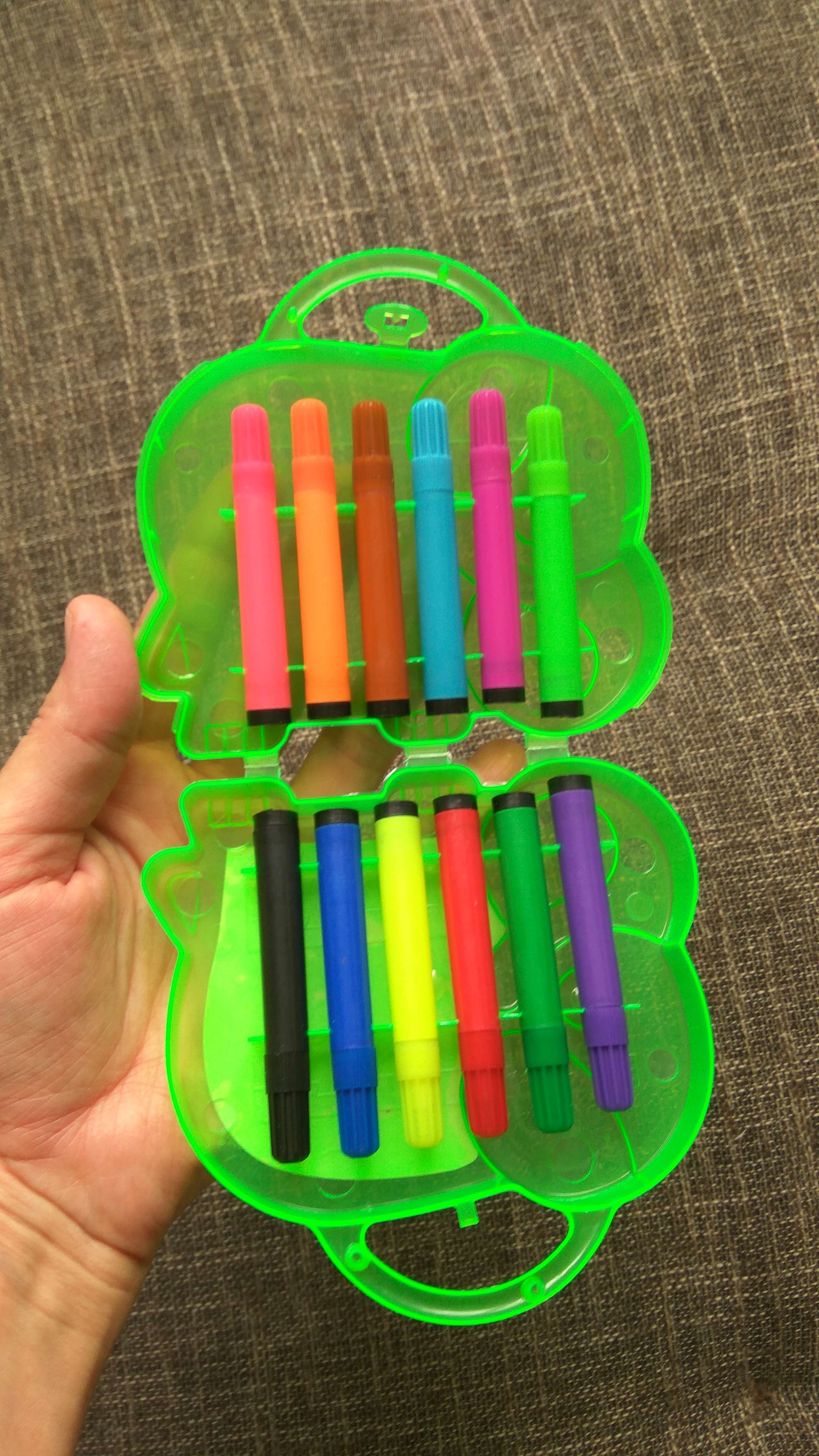 Фотография покупателя товара Фломастеры, 12 цветов, МИНИ в пластиковой сумочке, вентилируемый колпачок, МИКС - Фото 1