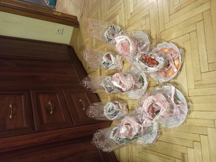 Фотография покупателя товара Пленка для декора и флористики, прозрачная, розовая, "Сердечки", лист 1шт., 60 х 60 см - Фото 1