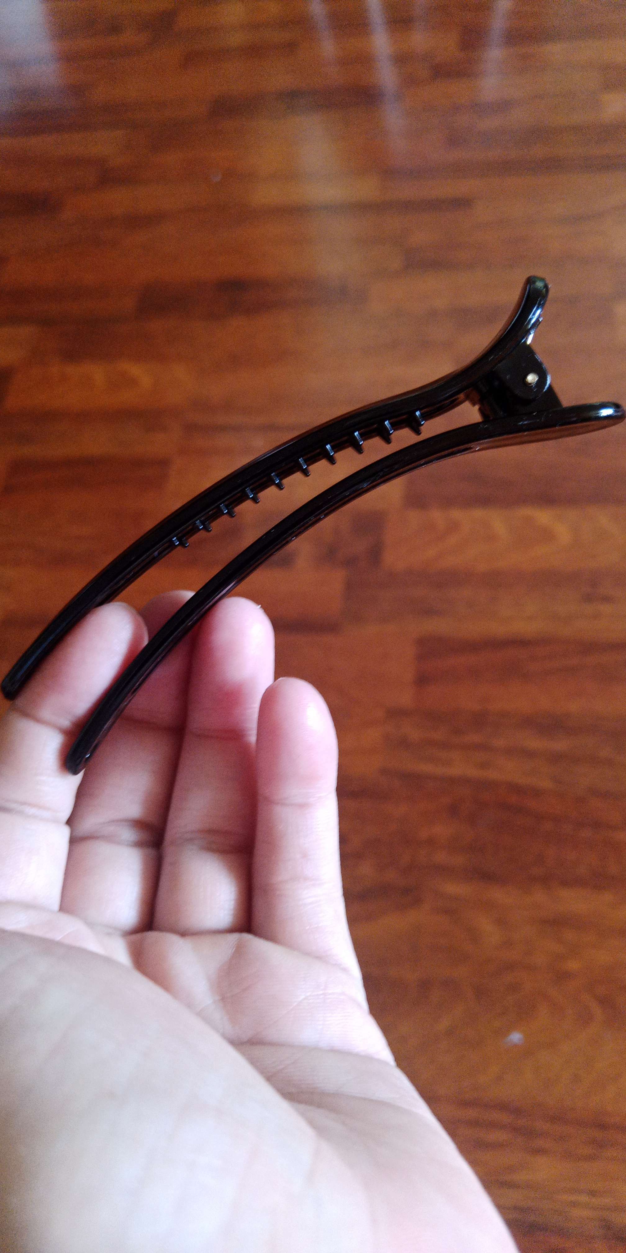 Фотография покупателя товара Зажим для волос «Лорен», глянец, 12 см, чёрный - Фото 1