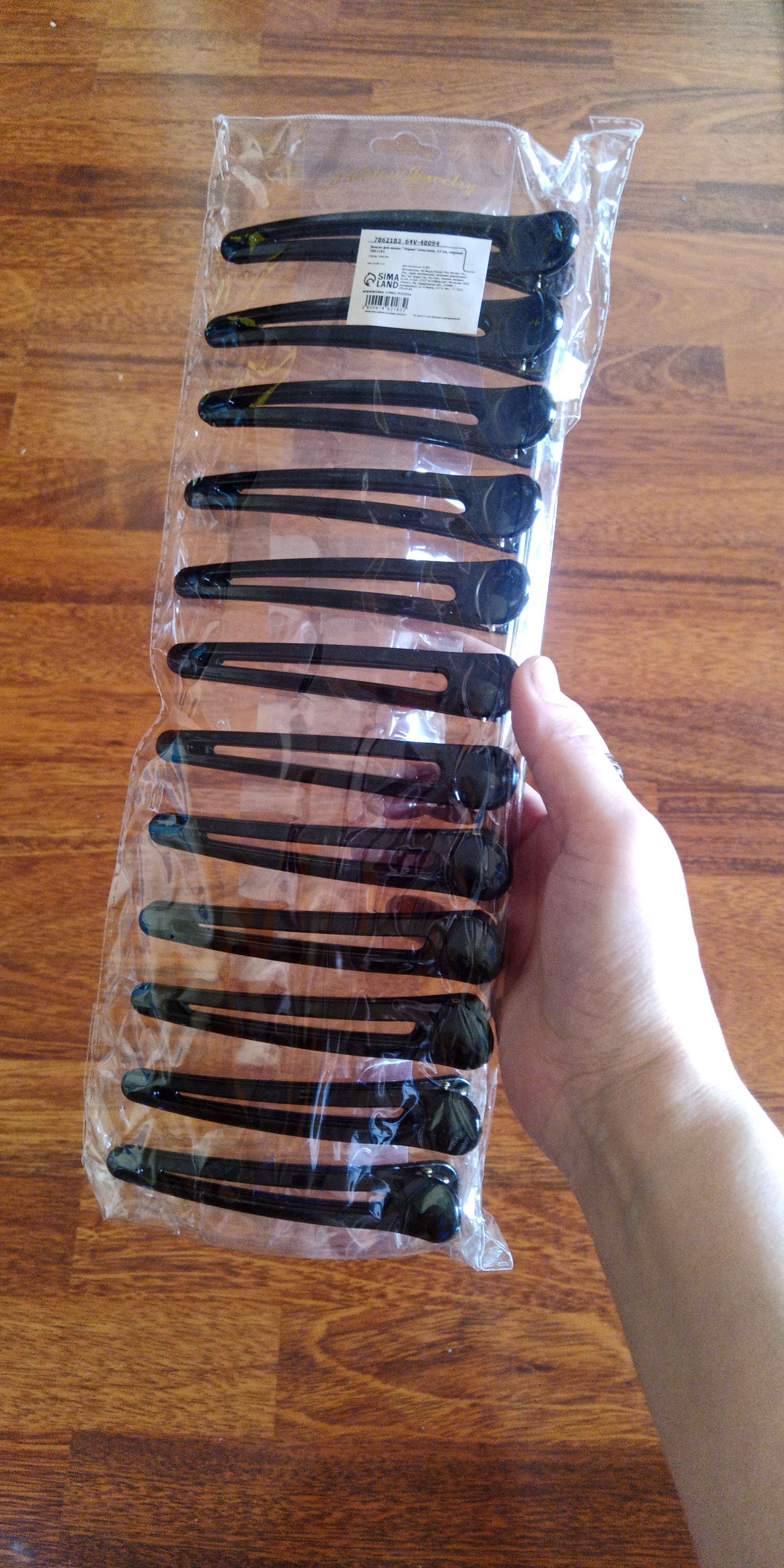 Фотография покупателя товара Зажим для волос «Лорен», глянец, 12 см, чёрный - Фото 2