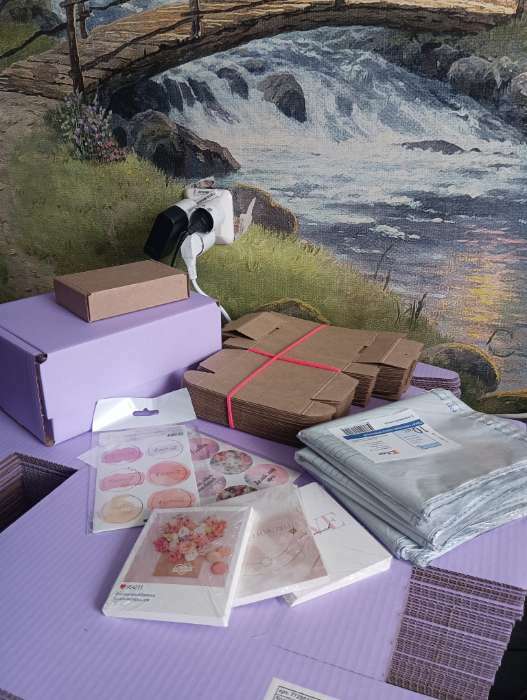 Фотография покупателя товара Коробка самосборная, лаванда, 22 х 16,5 х 10 см - Фото 3