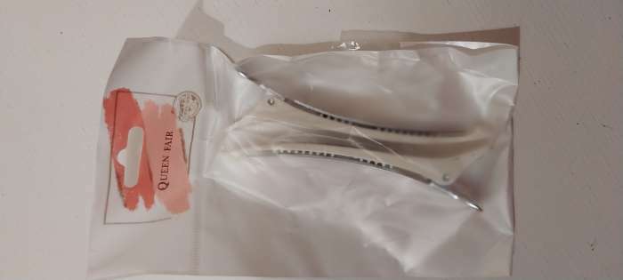 Фотография покупателя товара Набор зажимов для волос, с силиконовой вставкой, 11,2 см, 2 шт, цвет МИКС