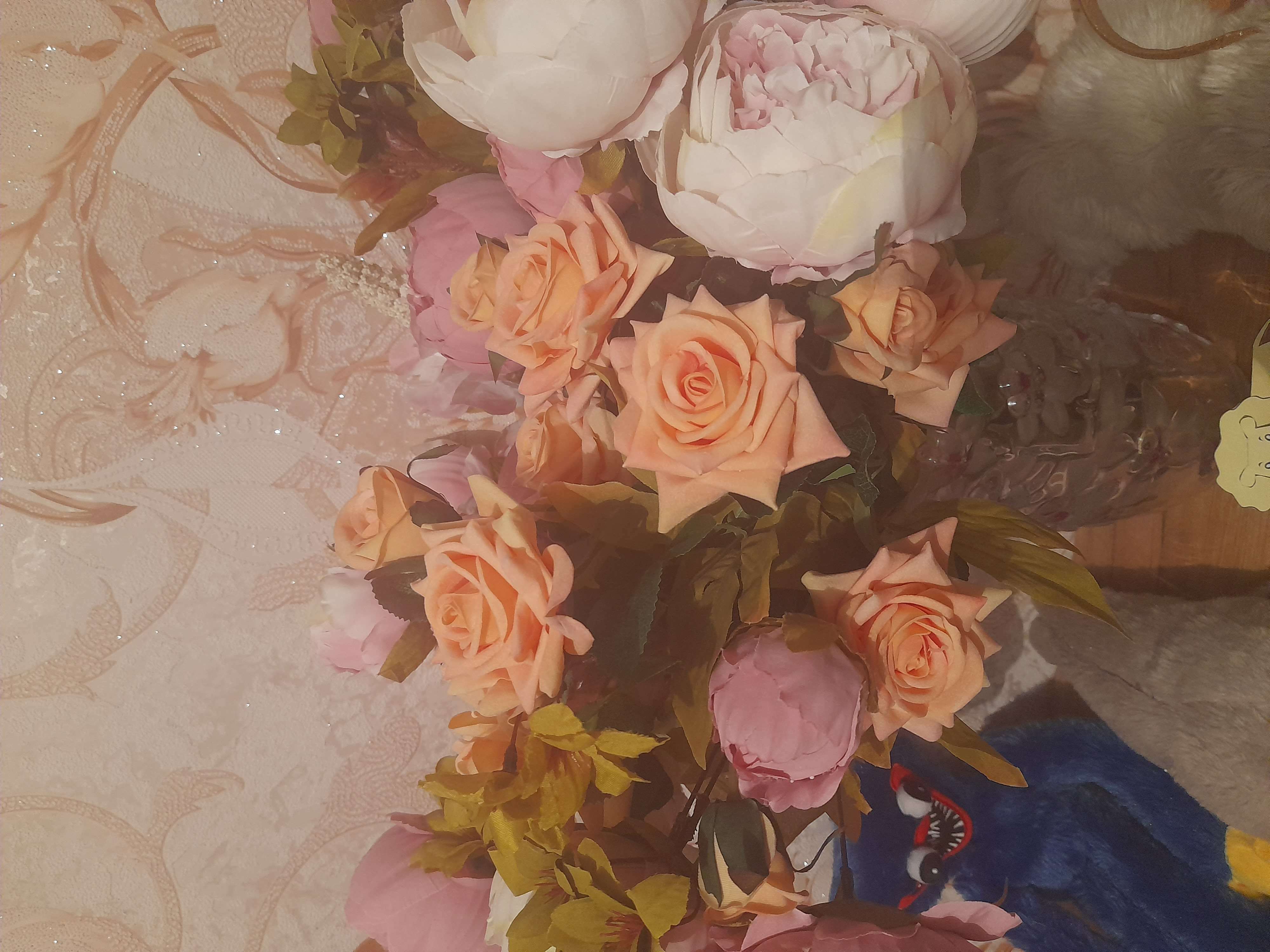 Фотография покупателя товара Цветы искусственные "Розы с шипами" 8х40 см, белый - Фото 1