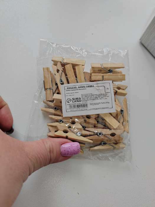 Фотография покупателя товара Прищепки деревянные Доляна «Мини», 3,5 см, 30 шт - Фото 2