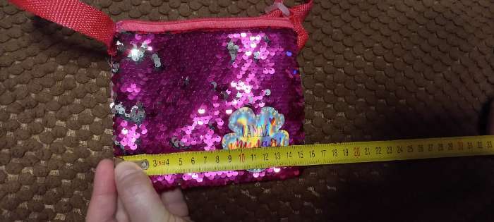 Фотография покупателя товара Сумка детская для девочки с пайетками "Самая милая", на молнии, цвет розовый, 17,5х0,5х14,5 см