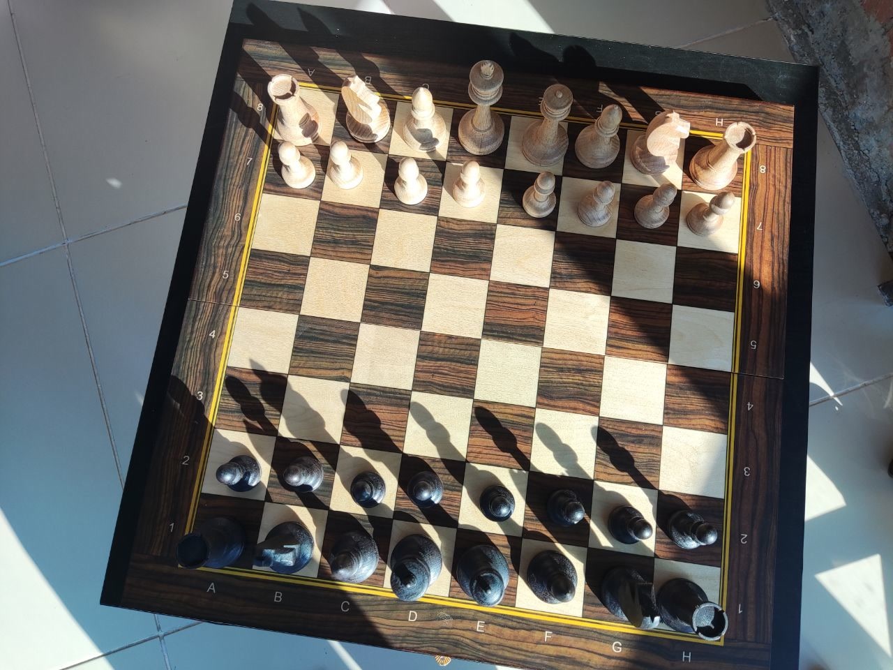 Фотография покупателя товара Шахматы турнирные 50 х 50 см, утяжеленные, король h-10.5 см, пешка h-5.2 см - Фото 3