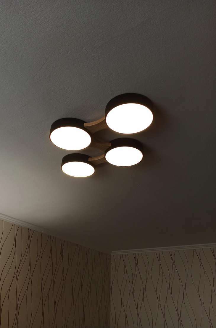 Фотография покупателя товара Люстра "Пиатти" 4LED 96Вт 3000-6000К черный 65х48х5 см BayerLux - Фото 2