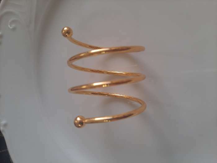 Фотография покупателя товара Кольцо для салфеток «Спираль», 4,5×4 см, цвет золотой