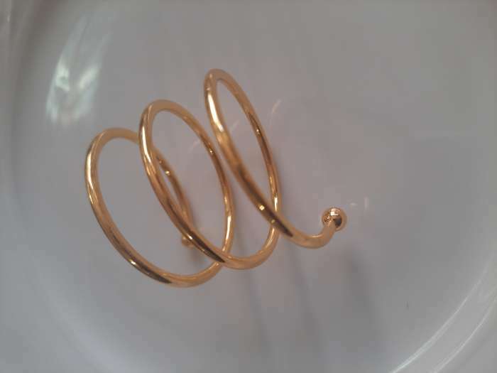 Фотография покупателя товара Кольцо для салфеток «Спираль», 4,5×4 см, цвет золотой
