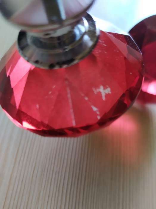 Фотография покупателя товара Ручка кнопка CAPPIO, цвет красный "Алмаз", стеклянная, d=40 мм - Фото 6
