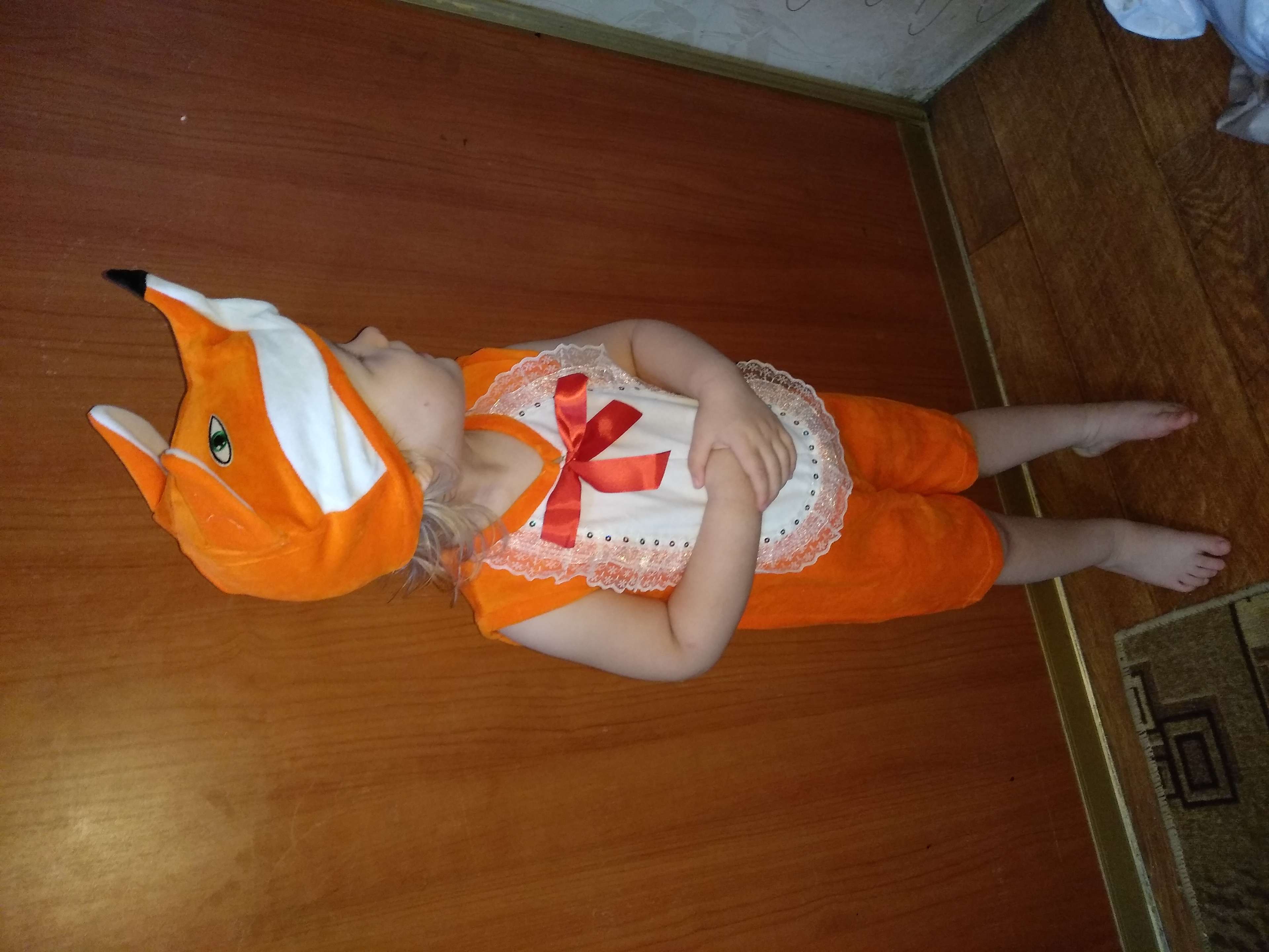 Фотография покупателя товара Карнавальный костюм для мальчика от 1,5-3-х лет "Лис с бантом", комбинезон с шапкой - Фото 1