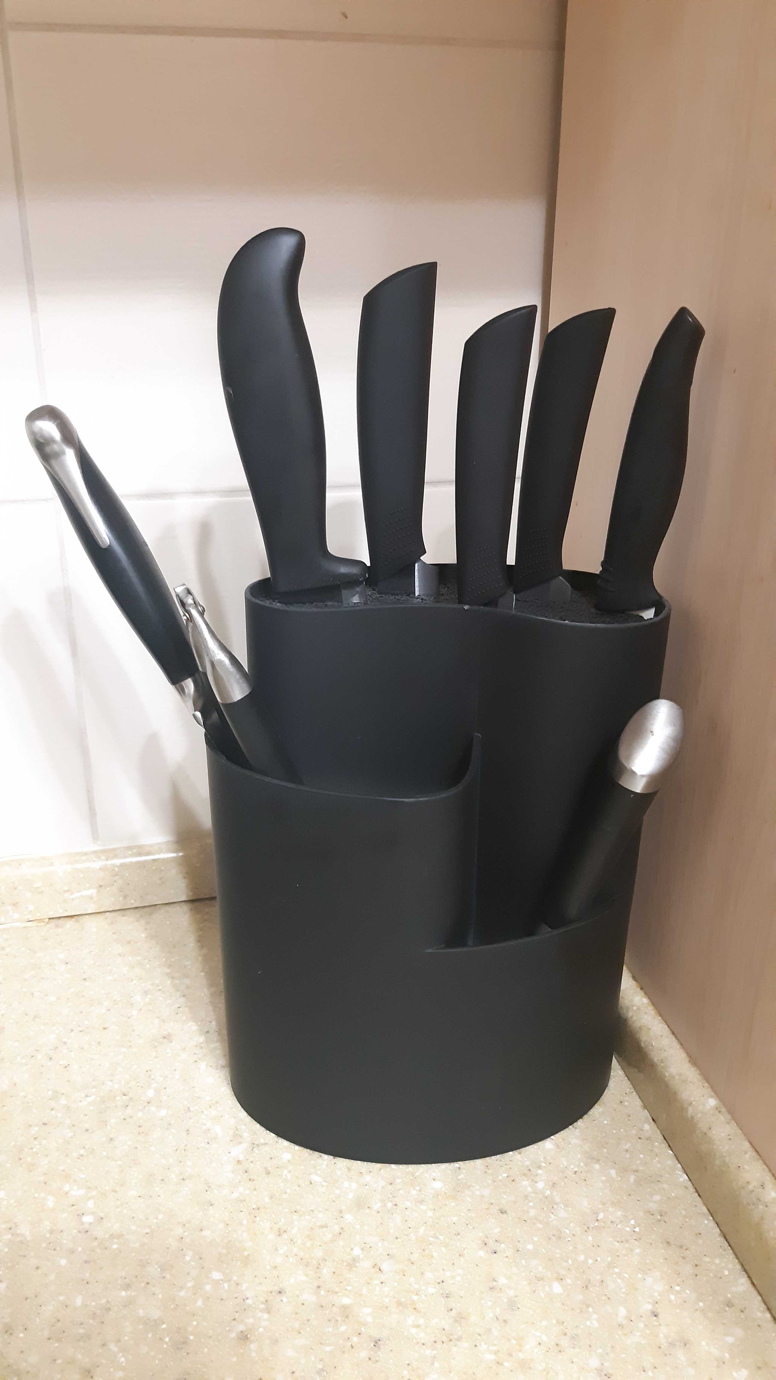 Фотография покупателя товара Подставка для ножей и столовых приборов Доляна «Нео», 18×11 см, цвет серый - Фото 4