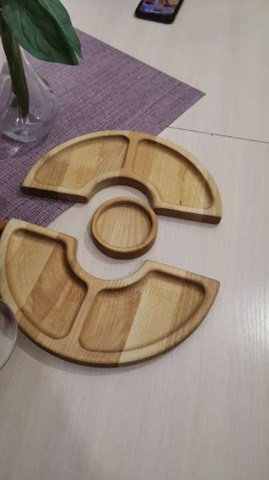 Фотография покупателя товара Подарочный набор деревянной посуды Adelica «С любовью», столик для вина d=32 см, менажница d=25 см, подсвечник d=8 см, берёза - Фото 8