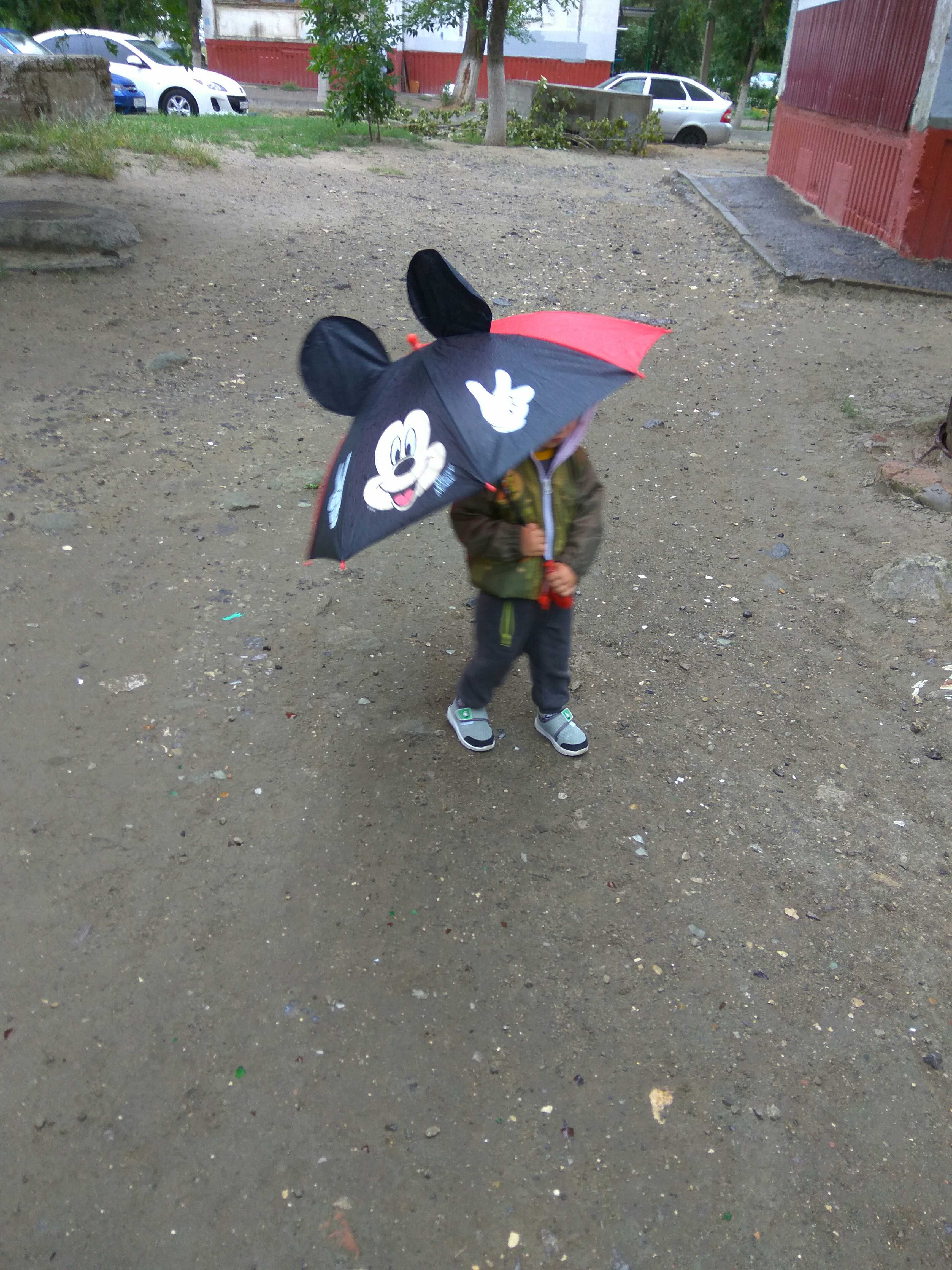 Фотография покупателя товара Зонт детский с ушами «Привет», Микки Маус Ø 70 см - Фото 4