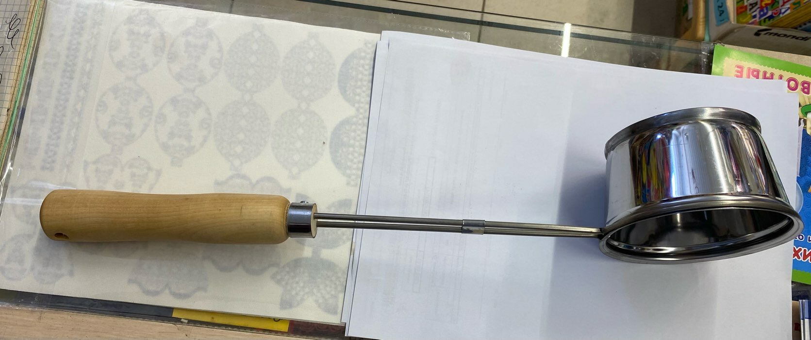 Фотография покупателя товара Ковш для бани из нержавеющей стали, 0.4л, 46 см, с деревянной ручкой