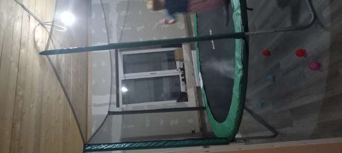 Фотография покупателя товара Батут ONLITOP, d=305 см, с лестницей, высота сетки 173/180 см, цвет зелёный - Фото 9