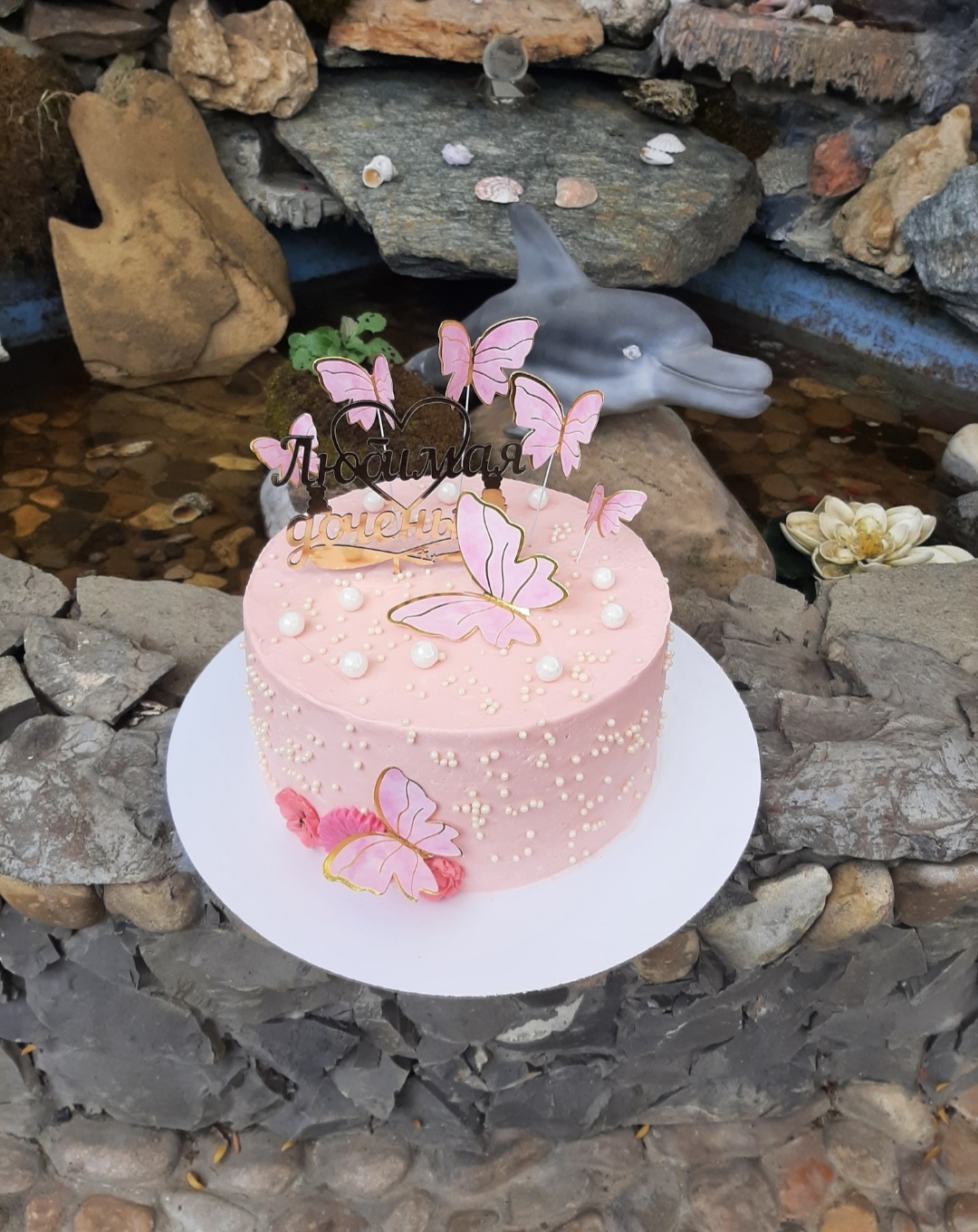 Фотография покупателя товара Набор для украшения торта «Бабочки» 10 шт., цвет розовый - Фото 9