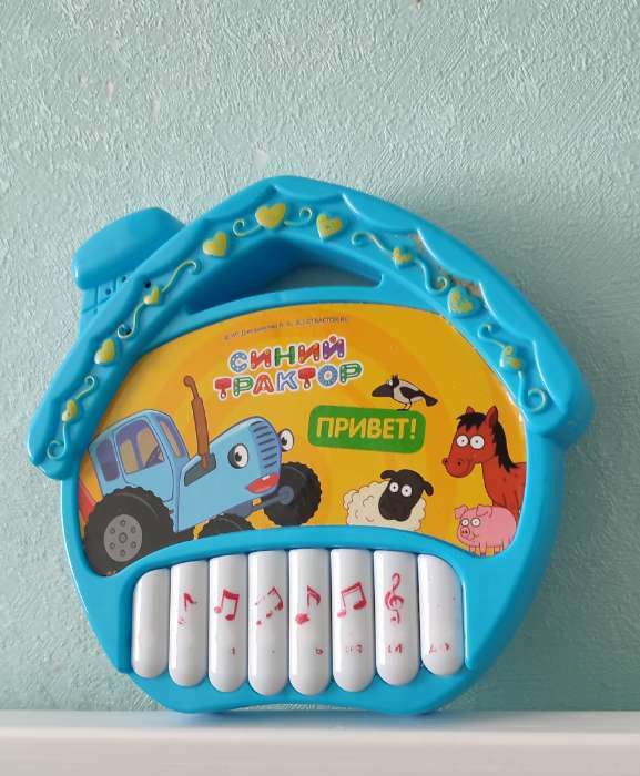 Фотография покупателя товара Музыкальная игрушка «Пианино: Синий трактор»,16 песен из мультфильма, звук, цвет синий - Фото 1