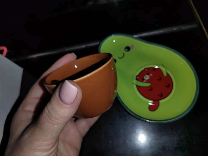 Фотография покупателя товара Чайная пара керамическая Persea, кружка 100 мл, блюдце 14х10 см, цвет зелёный-коричневый - Фото 2