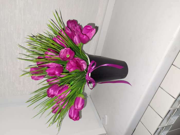 Фотография покупателя товара Букет искусственный «Тюльпаны», h=32 см, МИКС - Фото 9