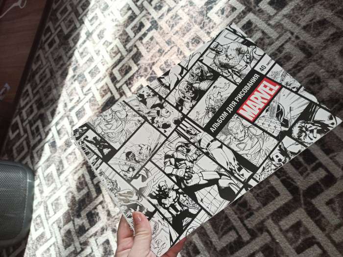 Фотография покупателя товара Альбом для рисования А4, 40 листов 100 г/м², на пружине, Мстители - Фото 3