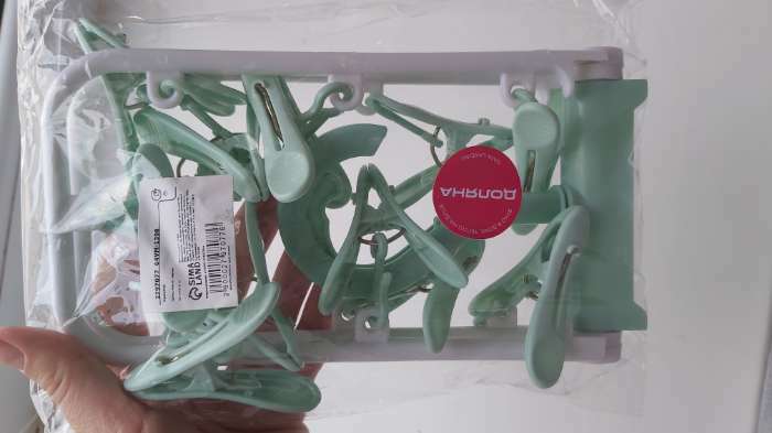 Фотография покупателя товара Сушилка для белья подвесная складная, 12 прищепок, 37×11×18 см, серая - Фото 6