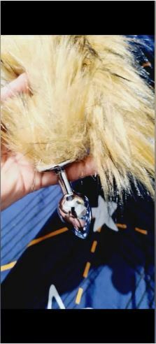 Фотография покупателя товара Анальная пробка с мехом Оки- Чпоки, втулка серебрянная 28 мм, хвост 400 мм, каштановый - Фото 2