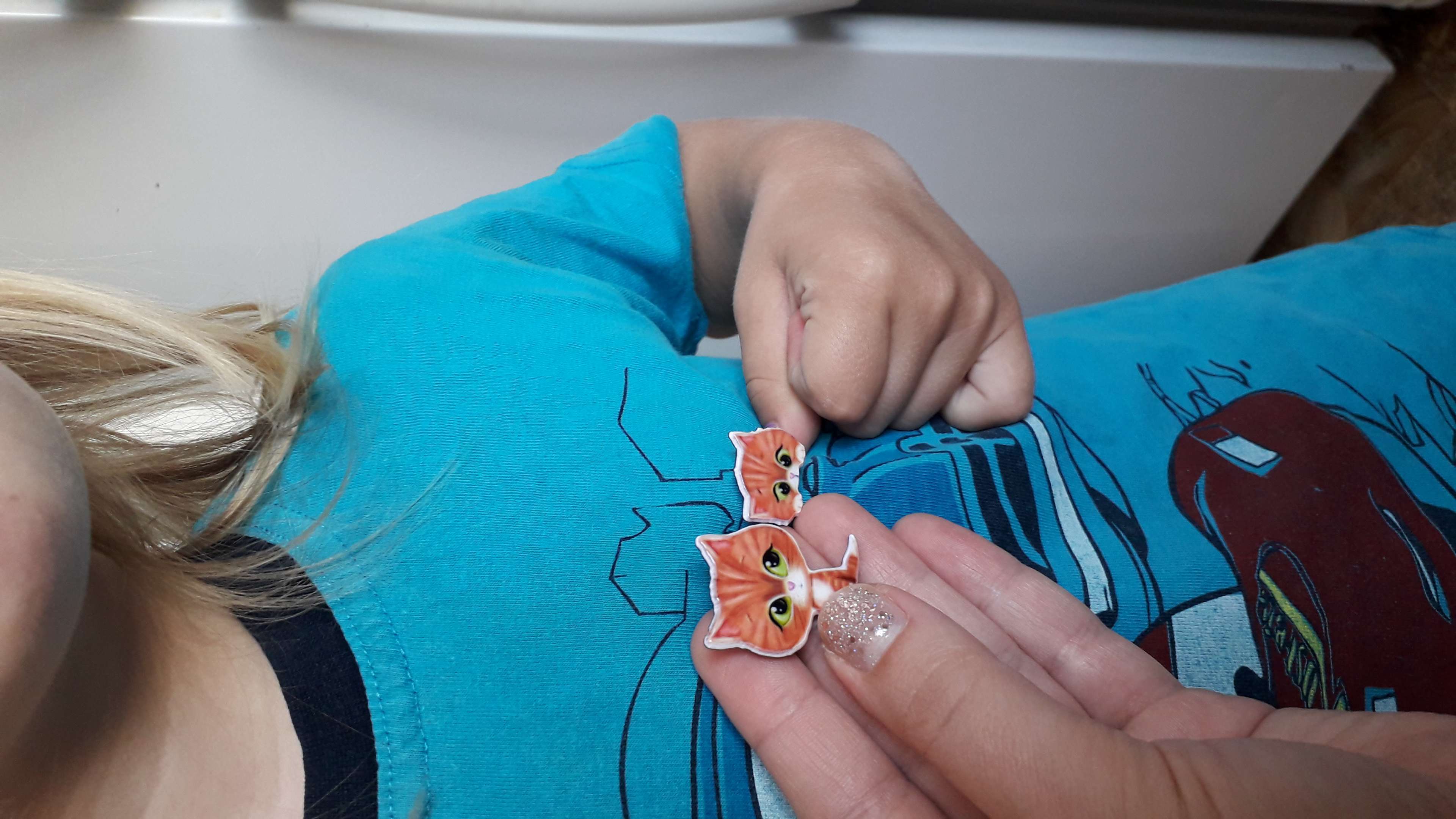 Фотография покупателя товара Значки парные HAPPY FAMILY, киски, цвет оранжевый