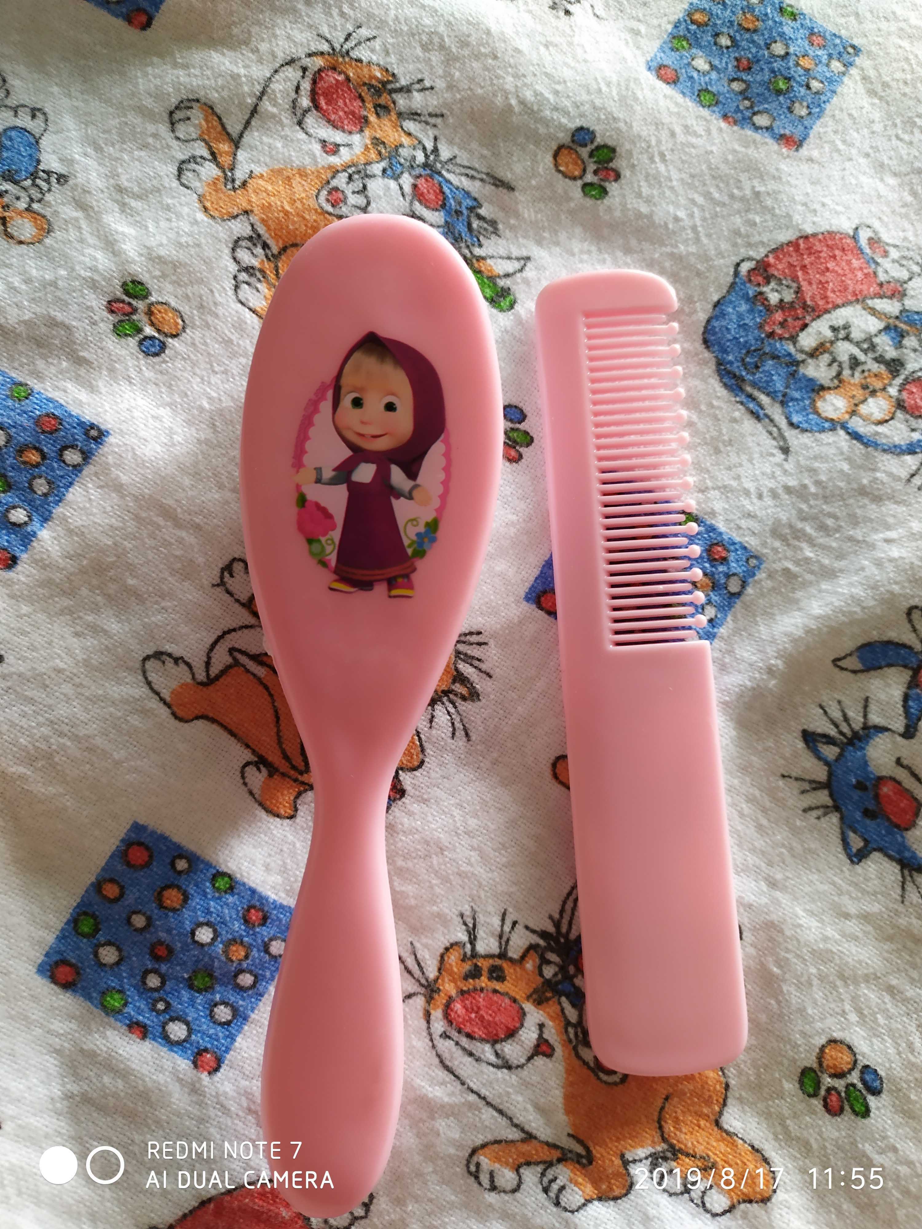 Фотография покупателя товара Расчёска детская + массажная щётка для волос "Машенька", Маша и Медведь - Фото 2