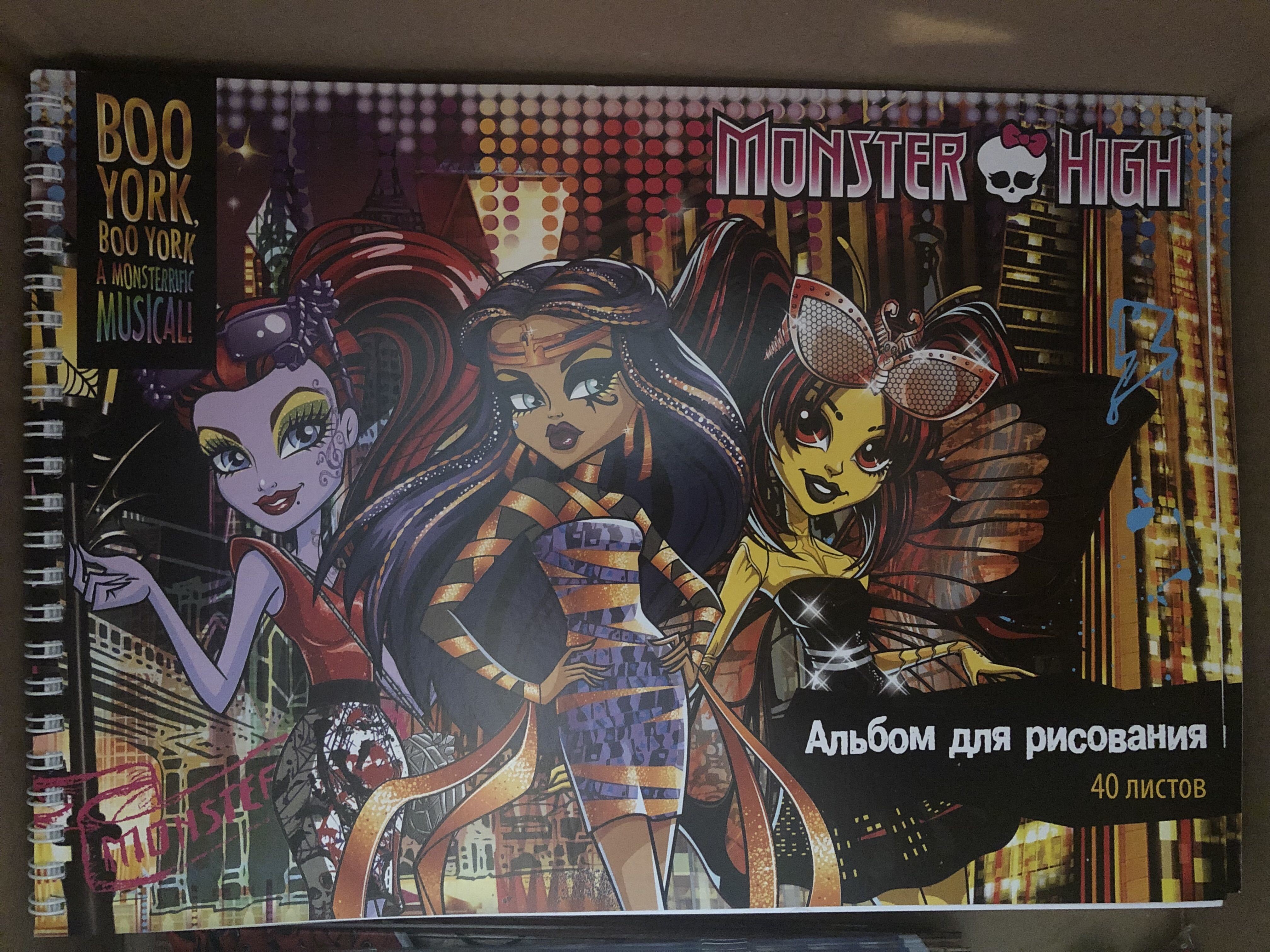 Фотография покупателя товара Альбом для рисования А4, 40 листов на гребне Monster High - Фото 1