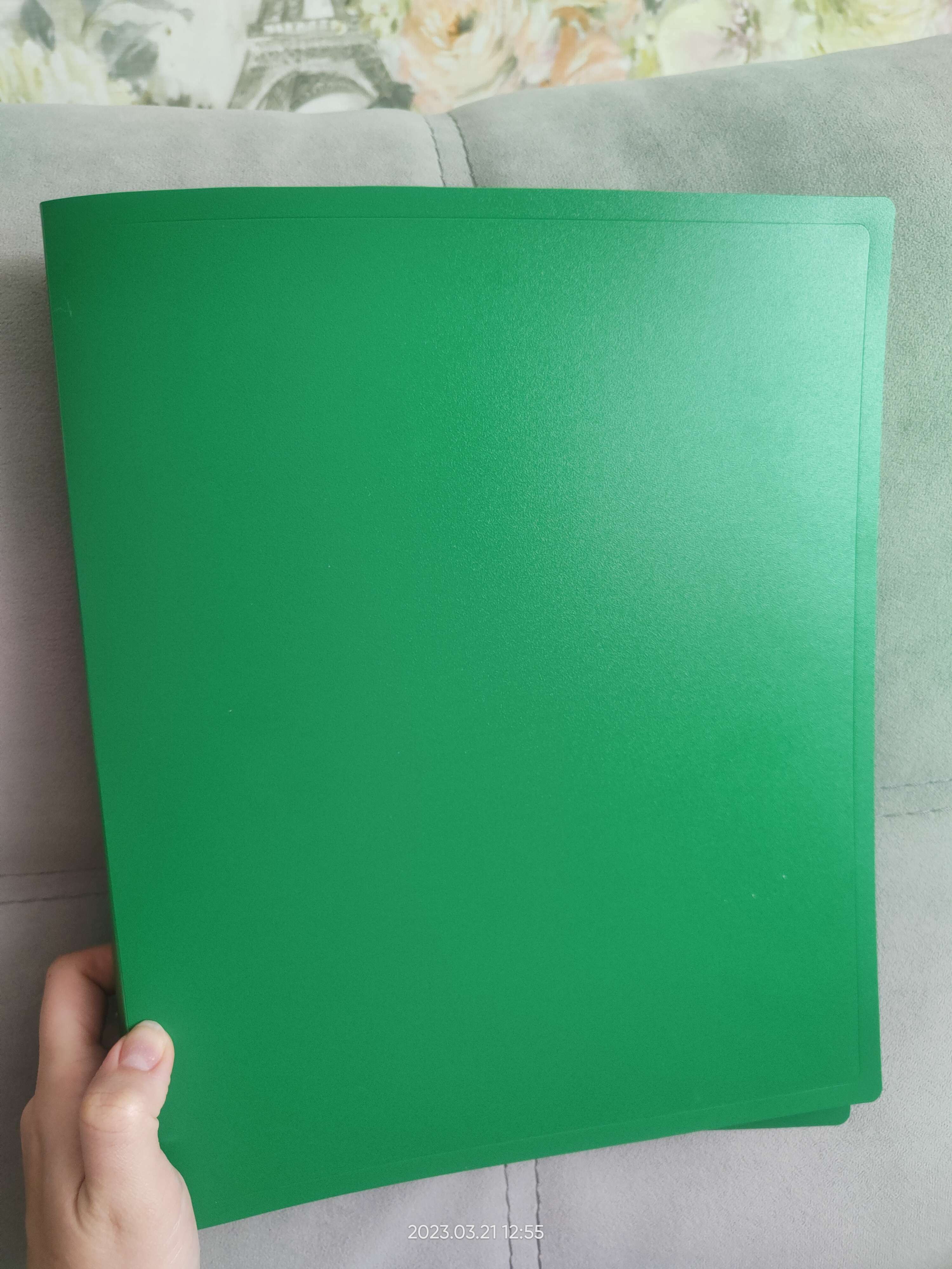Фотография покупателя товара Папка на 4 кольцах А4, Calligrata, 25 мм, 500 мкм, зелёная