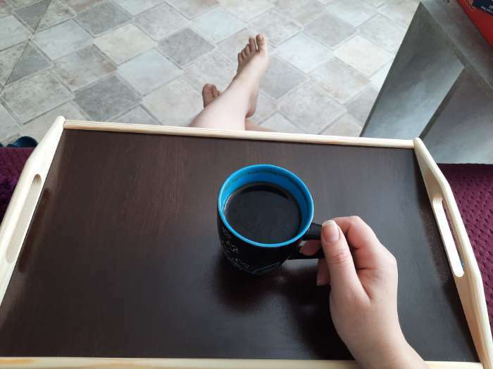 Фотография покупателя товара Столик для завтрака складной, 50×30см, с ручками - Фото 4
