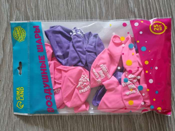 Фотография покупателя товара Воздушные шары латексные 12" «С днём рождения, доченька», 25 шт. - Фото 3