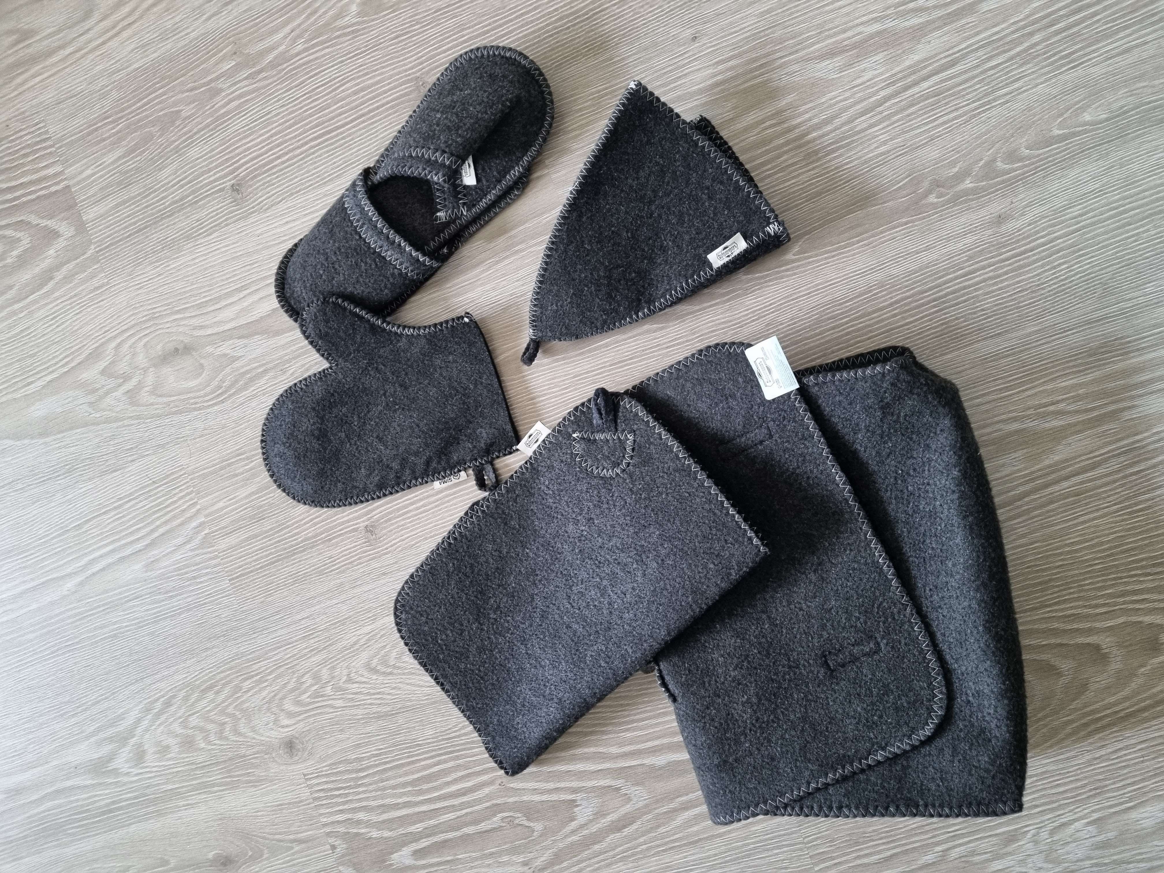 Фотография покупателя товара Набор для бани «Мужской», 5 предметов: шапка, коврик, рукавица, тапочки, сумка, шерсть 30%, полиэфир 70%, светлый, «Добропаровъ» - Фото 1