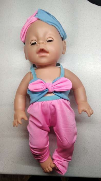 Фотография покупателя товара Одежда для пупса, 3 вещи: повязка, штаны, топ, 40-44 см - Фото 2