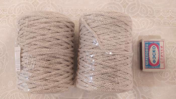 Фотография покупателя товара Шнур для вязания без сердечника 70% хлопок, 30% полиэстер ширина 3мм 100м/160±10гр (123) - Фото 2