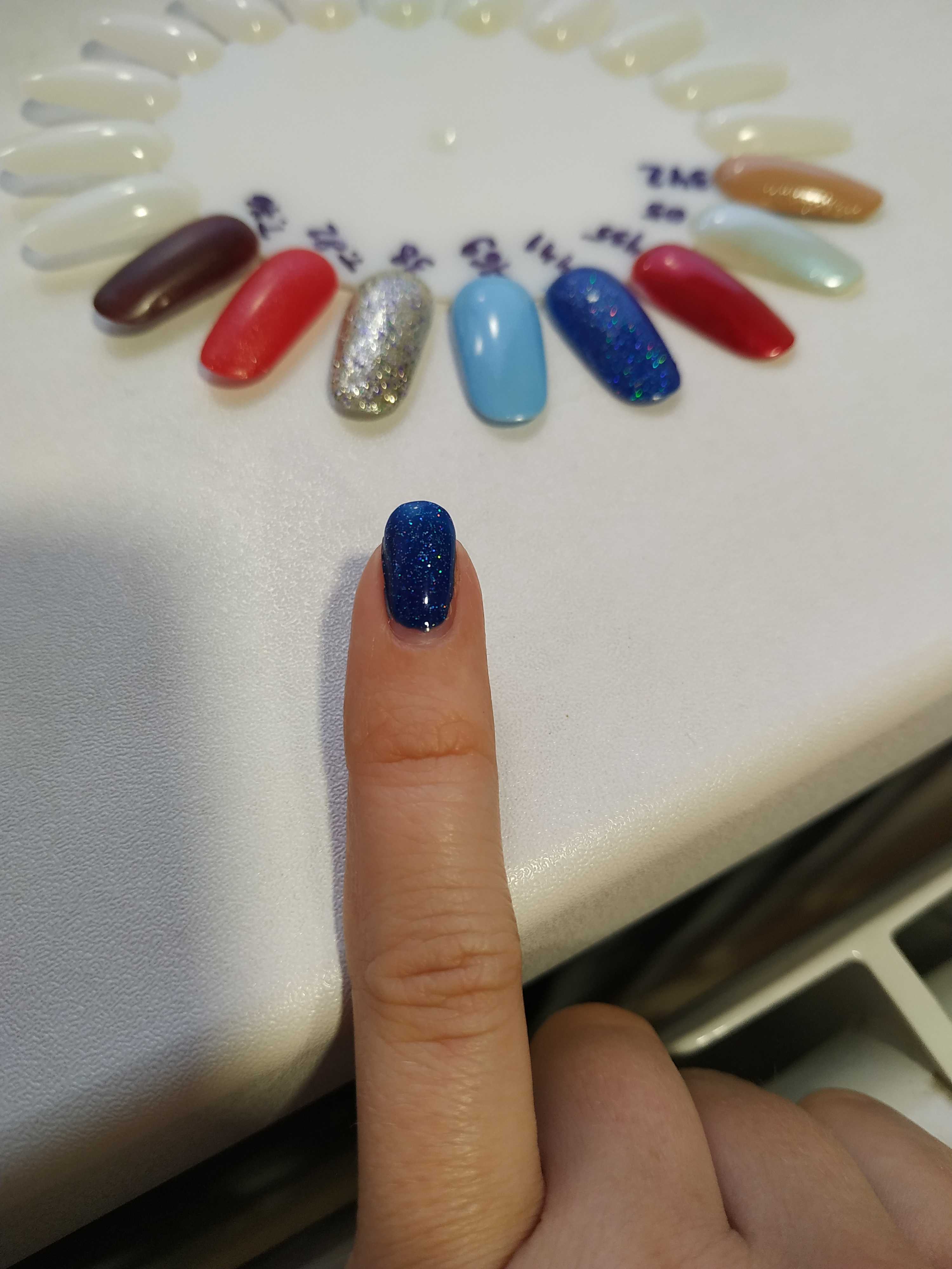 Фотография покупателя товара Гель-лак для ногтей, 5284-441, трёхфазный, LED/UV, 10мл, цвет 5284-441 небесно-синий блёстки - Фото 22