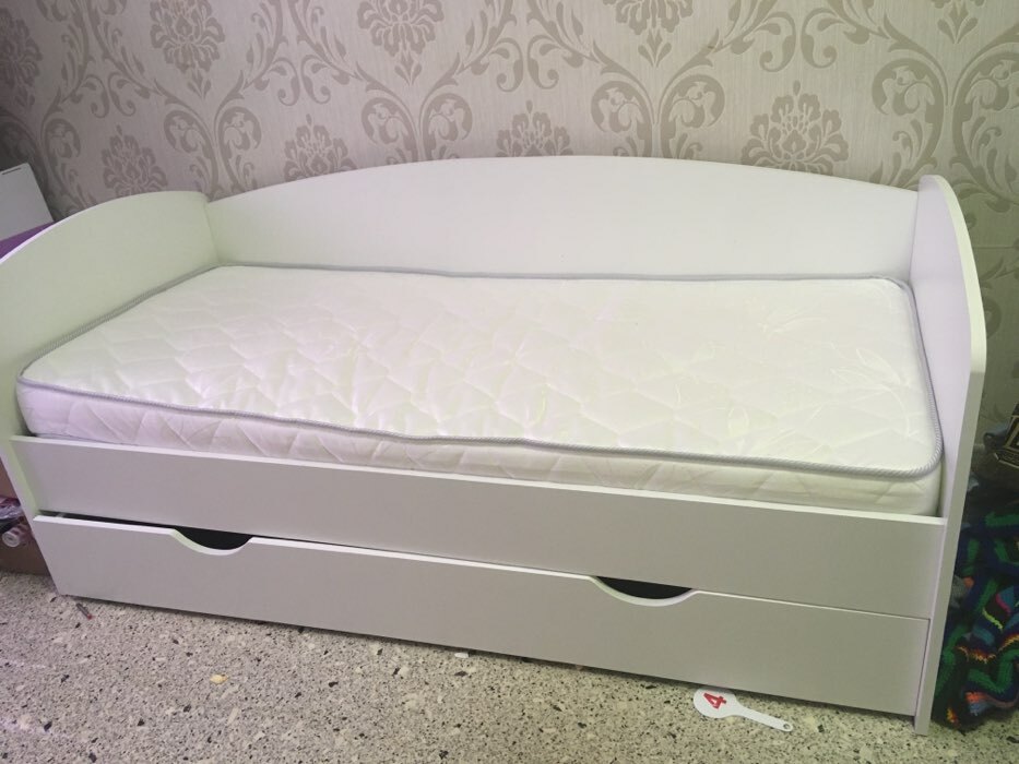 Фотография покупателя товара Кровать «Бейли», 700 × 1900 мм, с ортопедическим основанием, цвет белый - Фото 11