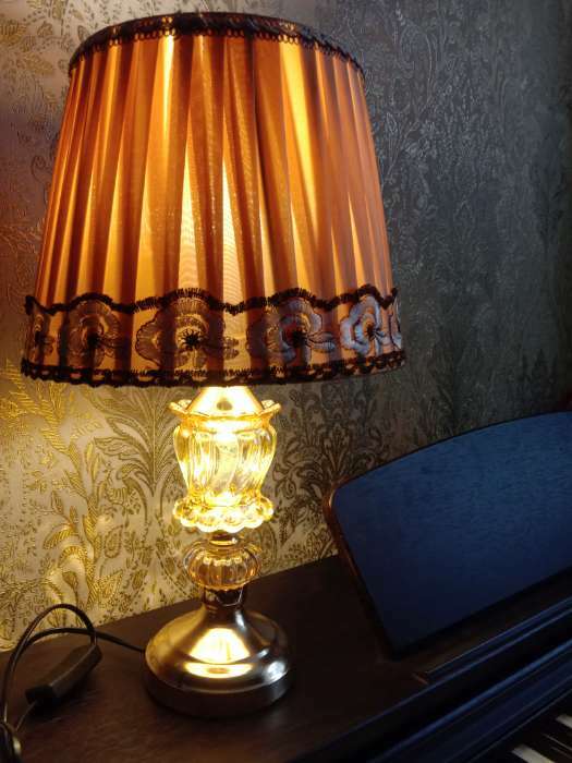 Фотография покупателя товара Лампа настольная Е27 220В "Грааль" низ с подсветкой 44х25х25 см - Фото 1