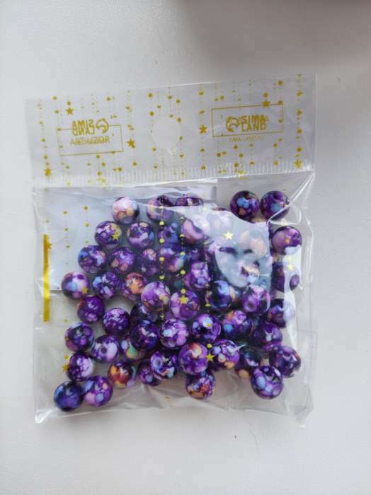 Фотография покупателя товара Бусины для творчества пластик «Мраморные. Ассорти», d=0.8 см, набор 20 г - Фото 1