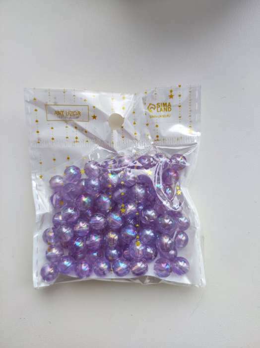 Фотография покупателя товара Бусины для творчества пластик «Перламутр сиреневый», набор 20 г, 0.8×0.8 см - Фото 1
