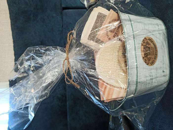 Фотография покупателя товара Набор подарочный «Этель. Король бани», 5 предметов, полотенце, мочалка, щёточка - Фото 4