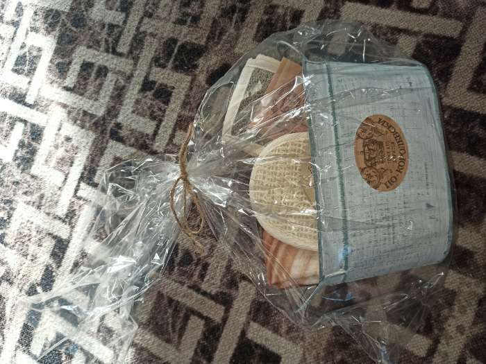 Фотография покупателя товара Набор подарочный «Этель. Король бани», 5 предметов, полотенце, мочалка, щёточка - Фото 3