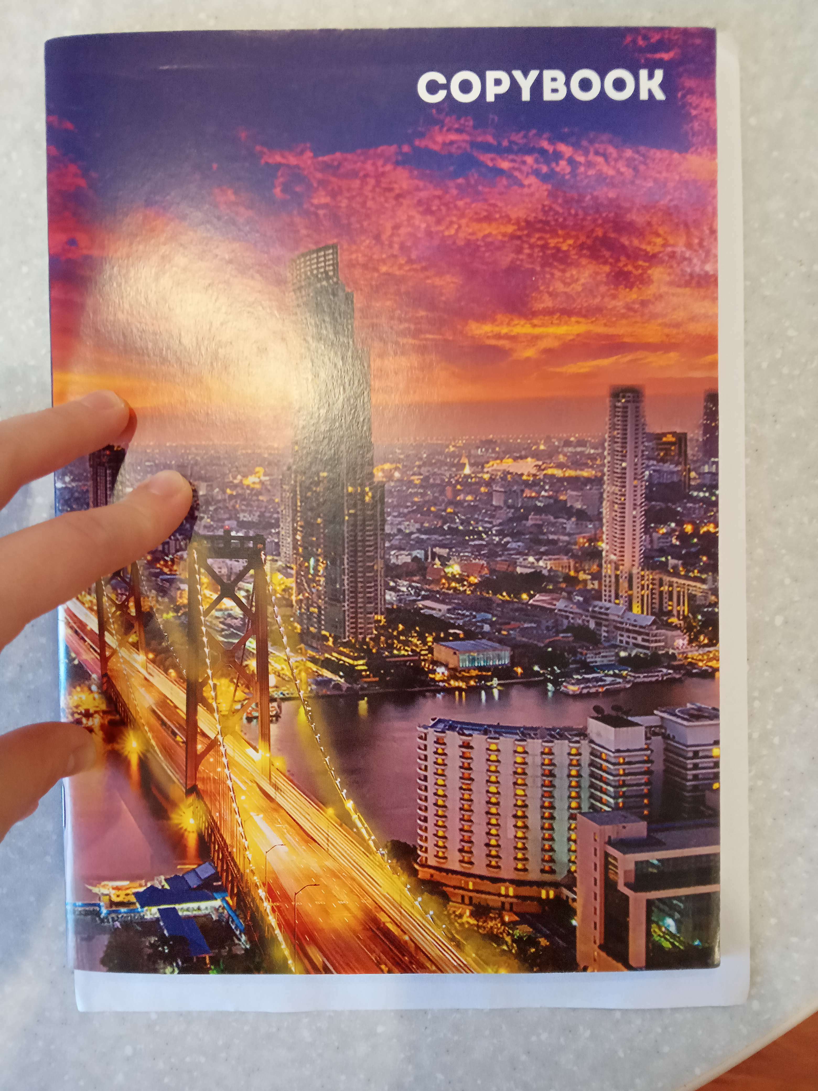 Фотография покупателя товара Тетрадь А4, 48 листов в клетку "Город", обложка мелованный картон, блок №2, белизна 75%
