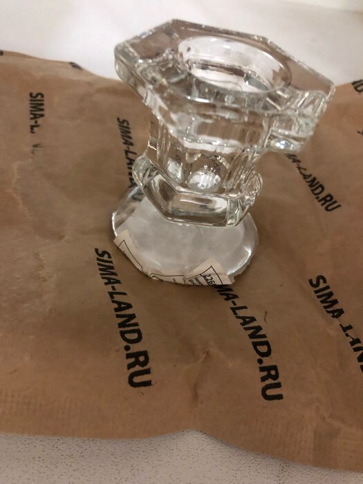 Фотография покупателя товара Подсвечник стекло на 1 свечу "Юнона", прозрачный 6х5х4,5 см - Фото 3